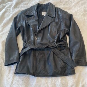Valerie Stevens size Medium 100% Lamb Leather Moto Vintage 80s Leather Jacket